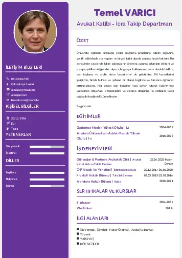 Hukuk Sekreteri Cv Örnekleri cv indir